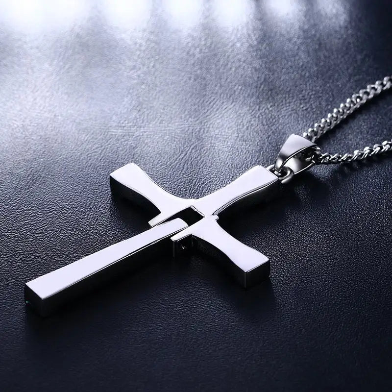 316L Stainless Steel Cross Necklace Pendant the Fast and the Furious 8 Top Quality for Good Taste Male Gift