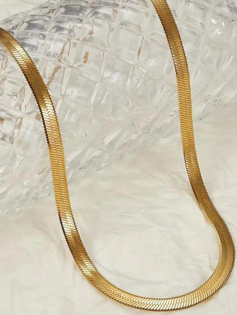 Temperament Simple Gold Necklace, Stainless Steel Jewelry for Party, Daily Clothing Decor, Trendy All-Match & Exquisite Jewelry for Birthday Gift