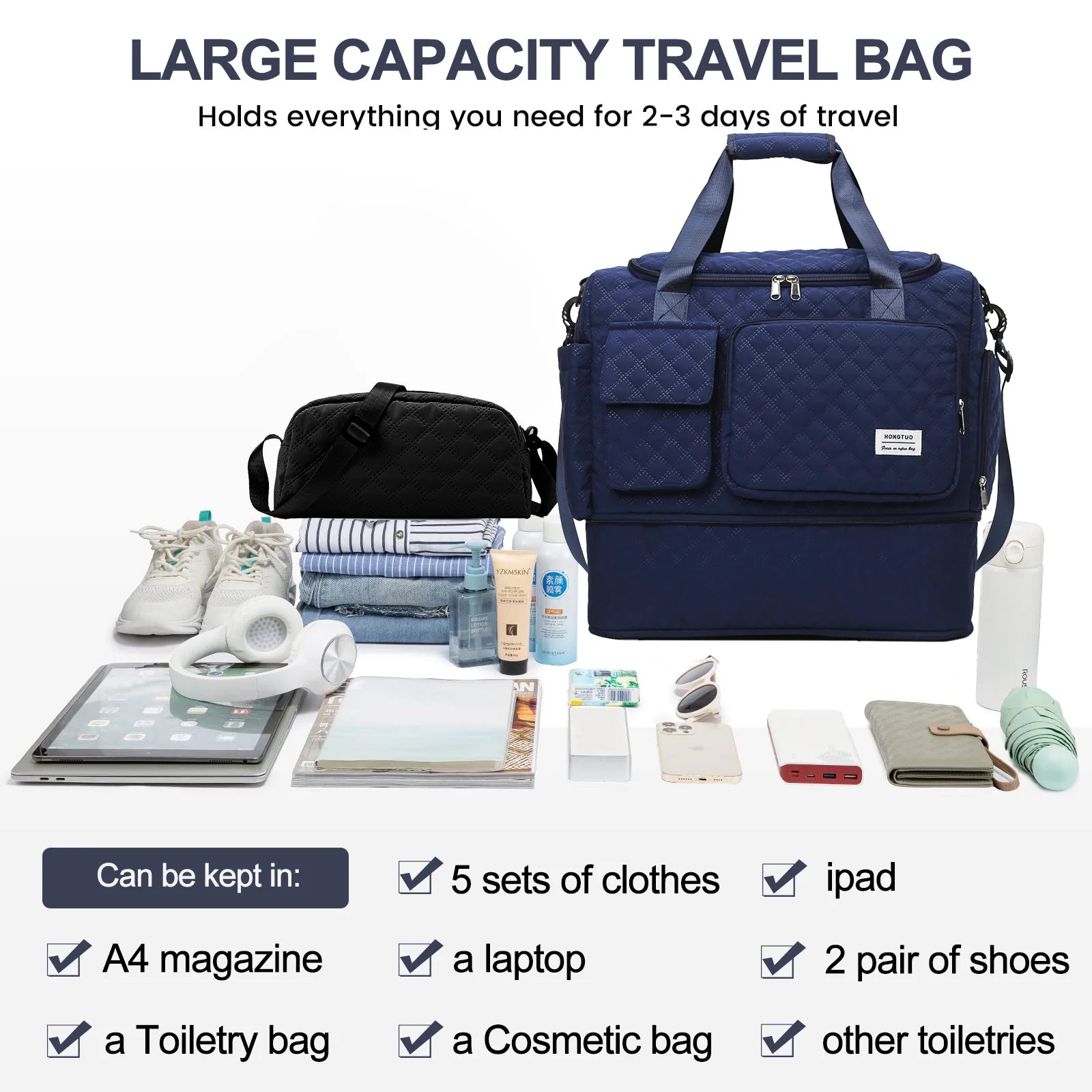 Travel Duffle Bag Weekender Bags for Women with Shoe Compartment Carry on Overnight Bag with Toiletry Bag Hospital Bag for Labor and Delivery Weekender Overnight Bag for Trave Sport Hospital