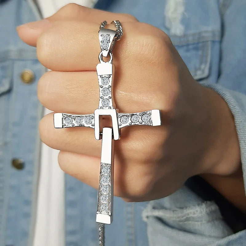 316L Stainless Steel Cross Necklace Pendant the Fast and the Furious 8 Top Quality for Good Taste Male Gift