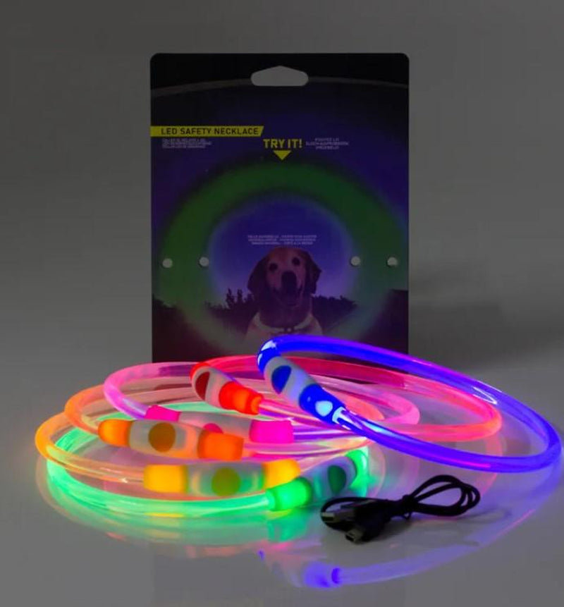 Paw-Fect Supplies Rechargeable LED Collar, Glowing Pet Collar for Night Safety, and Fashion for Small Medium Large Dogs (Pink)