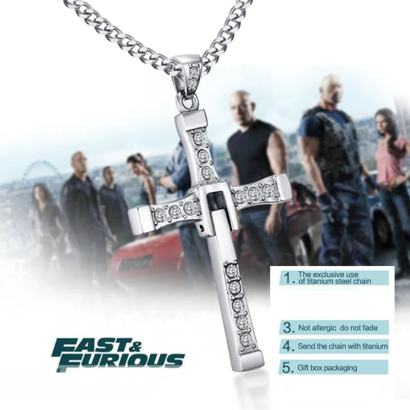 316L Stainless Steel Cross Necklace Pendant the Fast and the Furious 8 Top Quality for Good Taste Male Gift