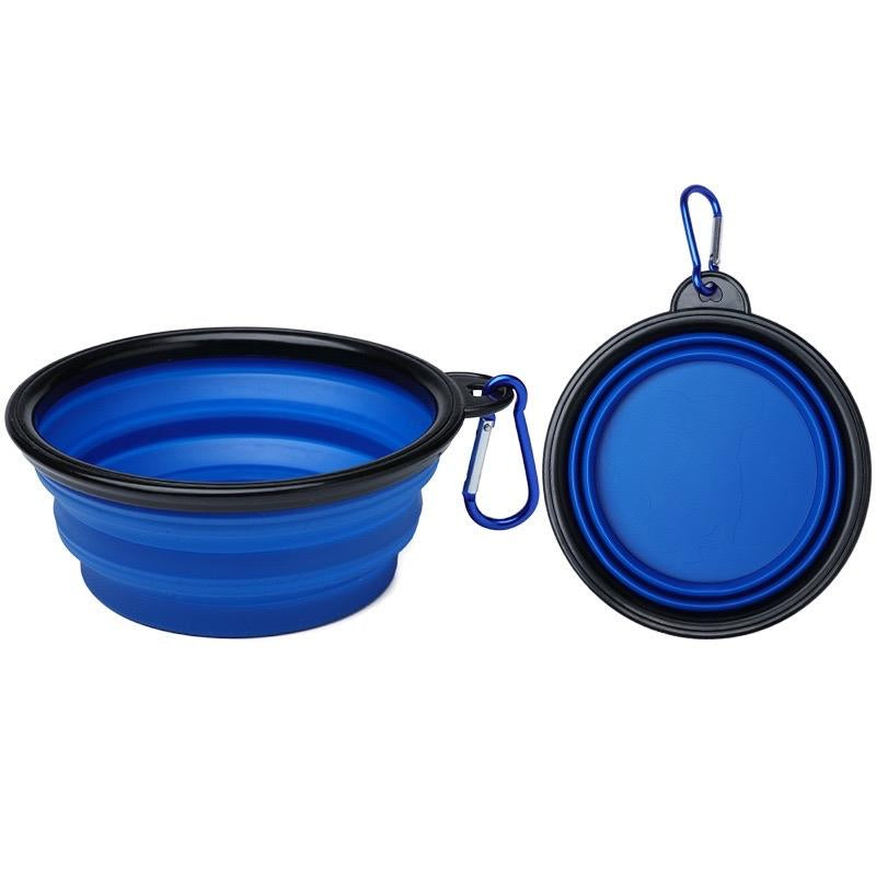 Foldable Pet Bowl for Travel, Cat Dog Collapsible Bowl, Portable Waterer Feeder, Watering and Feeding Dish for Traveling, Hiking, Camping, Biking and Walking.