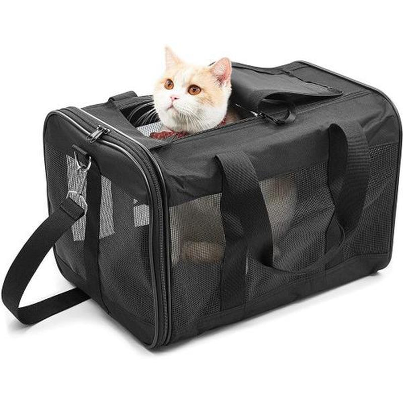 Pet Travel Carrier Soft Sided Portable Bag for Cats, Small Dogs, Kittens or Puppies, Collapsible, Durable, Airline Approved, Travel Friendly, Carry Your Pet with You Safely and Comfortably