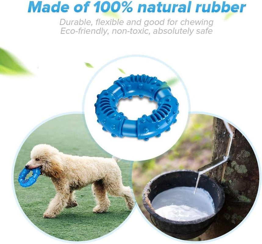 Dog Chew Toys for Aggressive Chewers Large Breed, Non-Toxic Natural Rubber Indestructible Dog Toys, Tough Durable Puppy Chew Toy for Medium Large Dogs - Fun to Chew, Chase and Fetch(Blue)