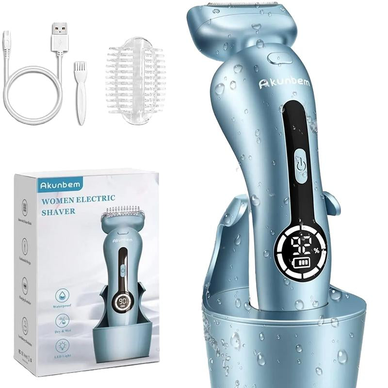 Akunbem Electric Shaver for Women Best Electric Razor for Womens Bikini Legs Underarm Public Hairs Rechargeable Trimmer with Detachable Head Cordless Wet Dry Use Precise Safe Christmas Gift New Year Gift Shaving Waterproof