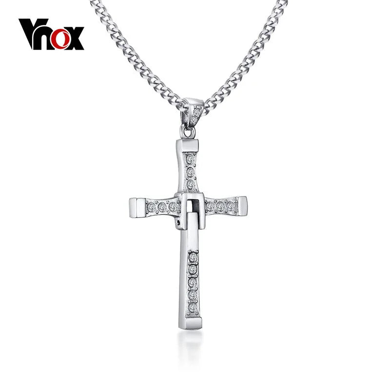 316L Stainless Steel Cross Necklace Pendant the Fast and the Furious 8 Top Quality for Good Taste Male Gift