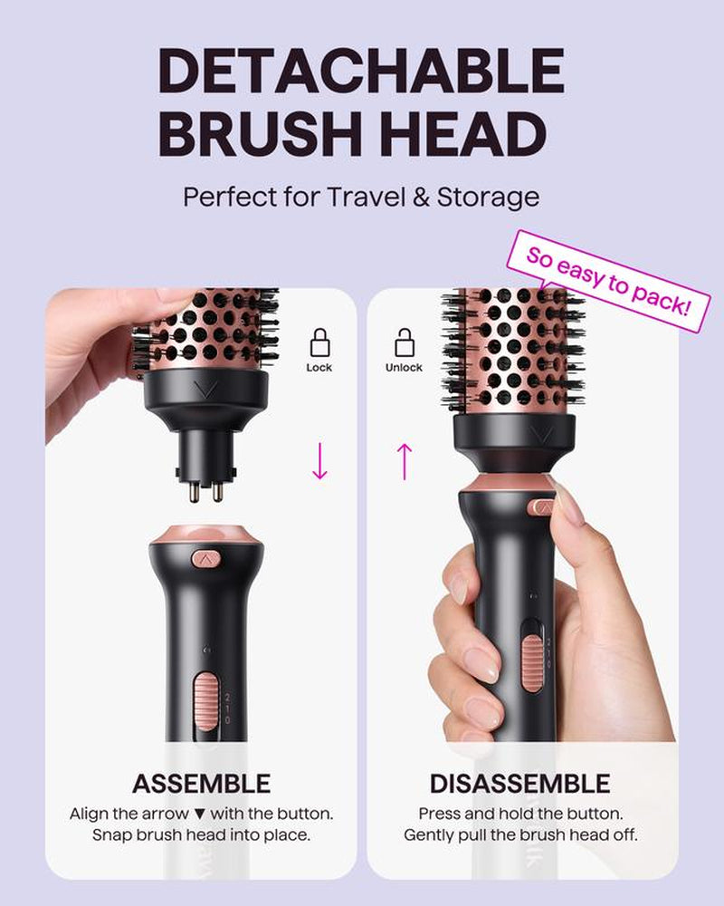 Wavytalk Multi-Curl 5-In-1 Ceramic Curling Wand Set, Fast Heat up Curling Wand from 1/2 to 1 1/4 Inch and a Thermal Brush, Dual Voltage Curling Iron