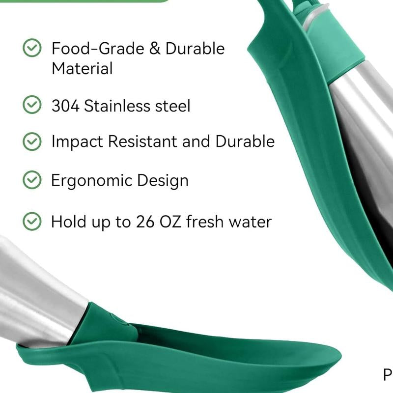 Dog Water Bottle, Portable Dog Water Bottle Dispenser - 27 OZ Stainless Steel Leak-Proof Water Bottle for Dogs