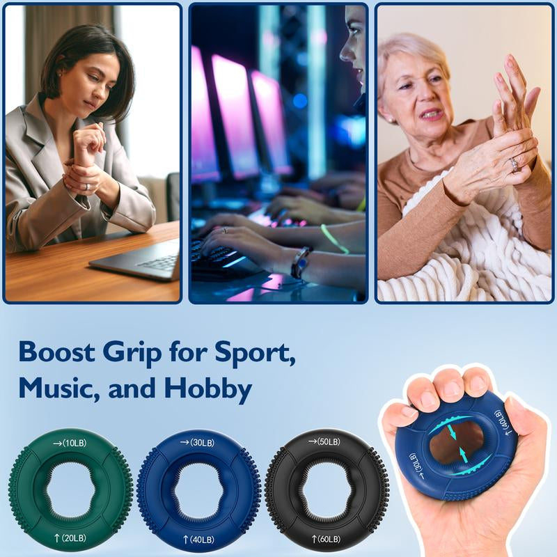 Fitbeast Grip Strength Trainer, Finger Exerciser, Forearm Strengthener 9-Piece Kit, Hand Grip Strengthener Targeted Strength