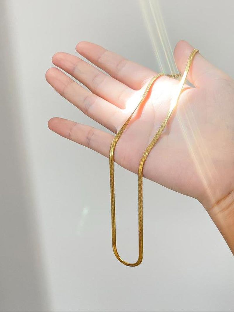 Temperament Simple Gold Necklace, Stainless Steel Jewelry for Party, Daily Clothing Decor, Trendy All-Match & Exquisite Jewelry for Birthday Gift