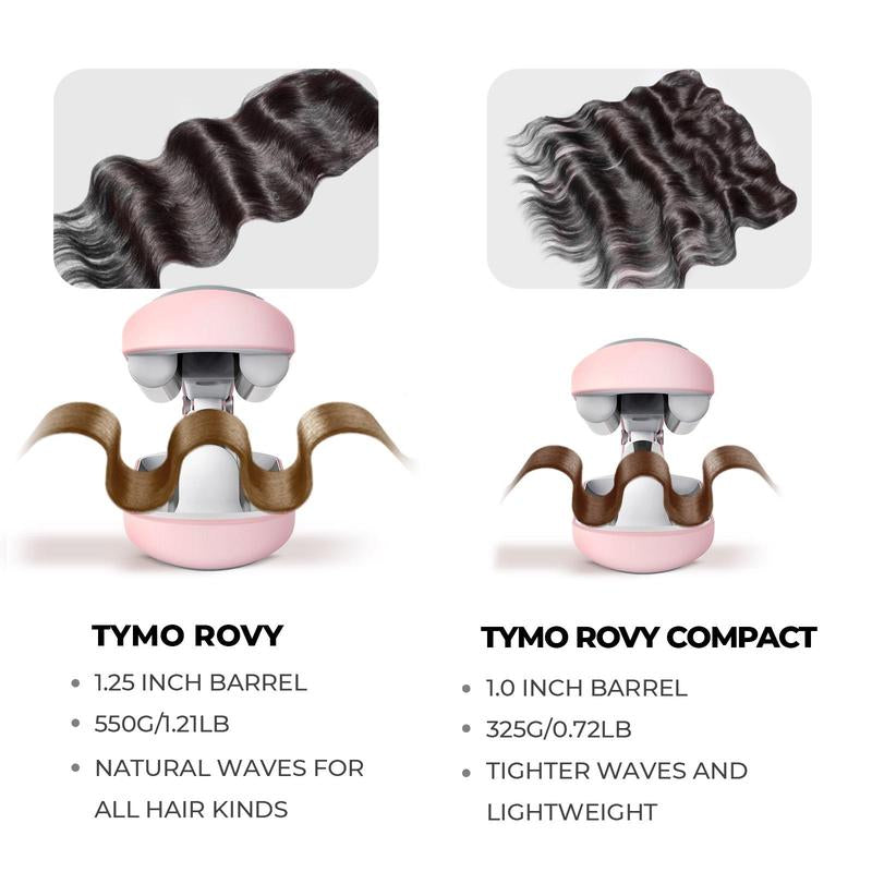 TYMO ROVY COMPACT Hair Waver Crimper, Hair Curler & Curling Irons, Hair Styling Tool with Negative Ionic Technology for Smooth Waves, Wavy Comfort, Hollywood Waves,Negative Ion,Beach Waver,Cash Kate Curling Iron