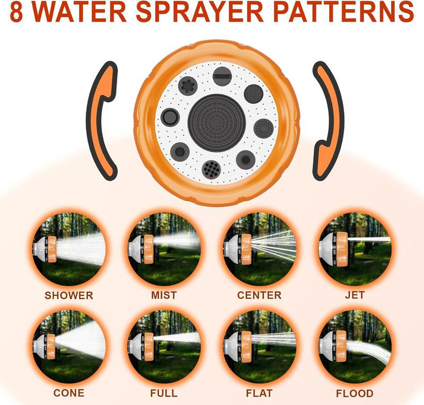 1-Pack Dog Shower Hose Attachment with 8 Spray Modes & Soap Dispenser – Orange
