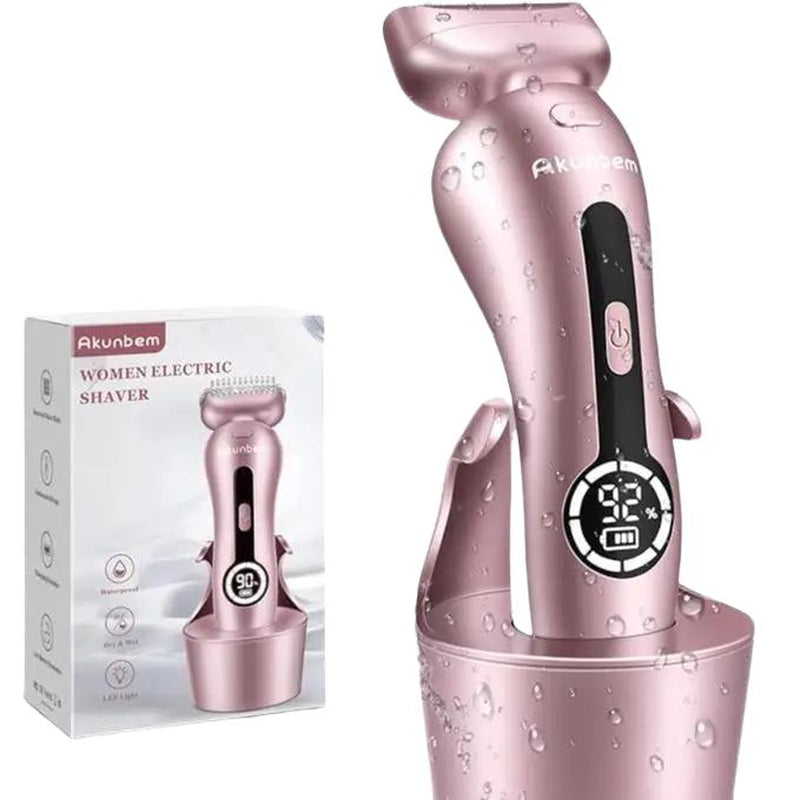 Akunbem Electric Shaver for Women Best Electric Razor for Womens Bikini Legs Underarm Public Hairs Rechargeable Trimmer with Detachable Head Cordless Wet Dry Use Precise Safe Christmas Gift New Year Gift Shaving Waterproof