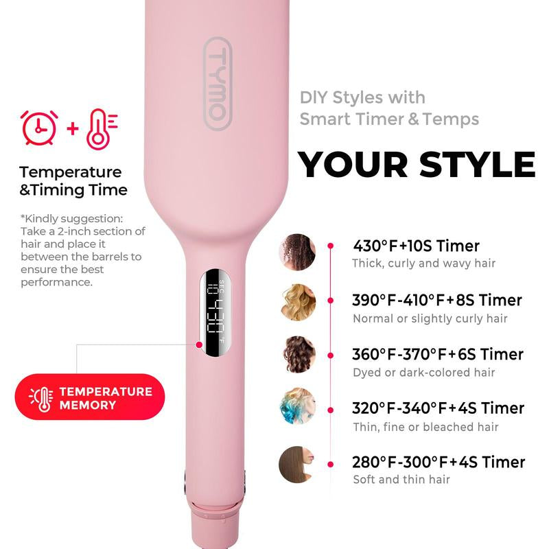 TYMO ROVY COMPACT Hair Waver Crimper, Hair Curler & Curling Irons, Hair Styling Tool with Negative Ionic Technology for Smooth Waves, Wavy Comfort, Hollywood Waves,Negative Ion,Beach Waver,Cash Kate Curling Iron