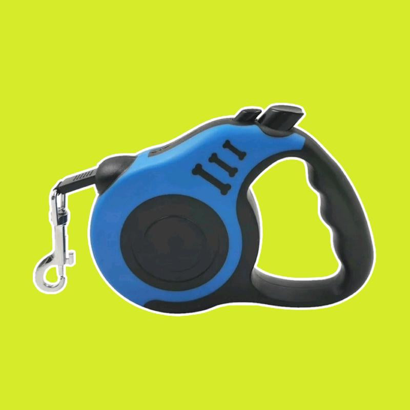 BLUE 16Ft Long Dog Leash Automatically Retractable