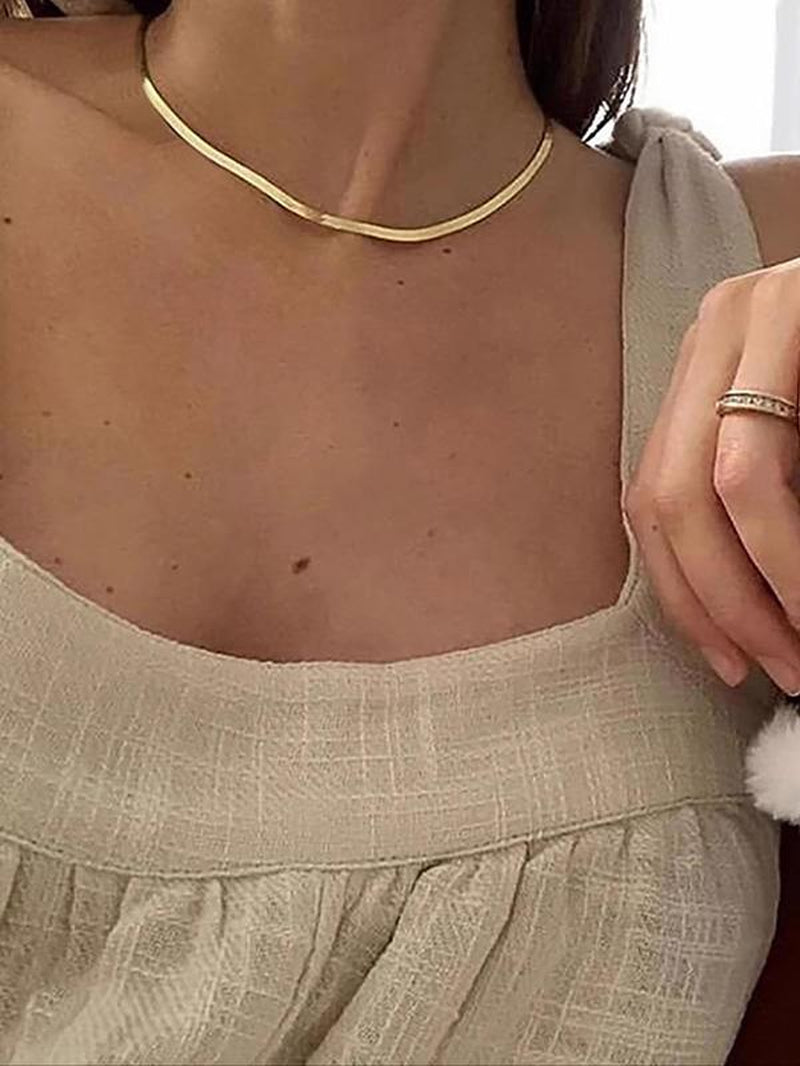 Temperament Simple Gold Necklace, Stainless Steel Jewelry for Party, Daily Clothing Decor, Trendy All-Match & Exquisite Jewelry for Birthday Gift
