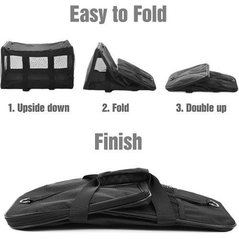 Pet Travel Carrier Soft Sided Portable Bag for Cats, Small Dogs, Kittens or Puppies, Collapsible, Durable, Airline Approved, Travel Friendly, Carry Your Pet with You Safely and Comfortably