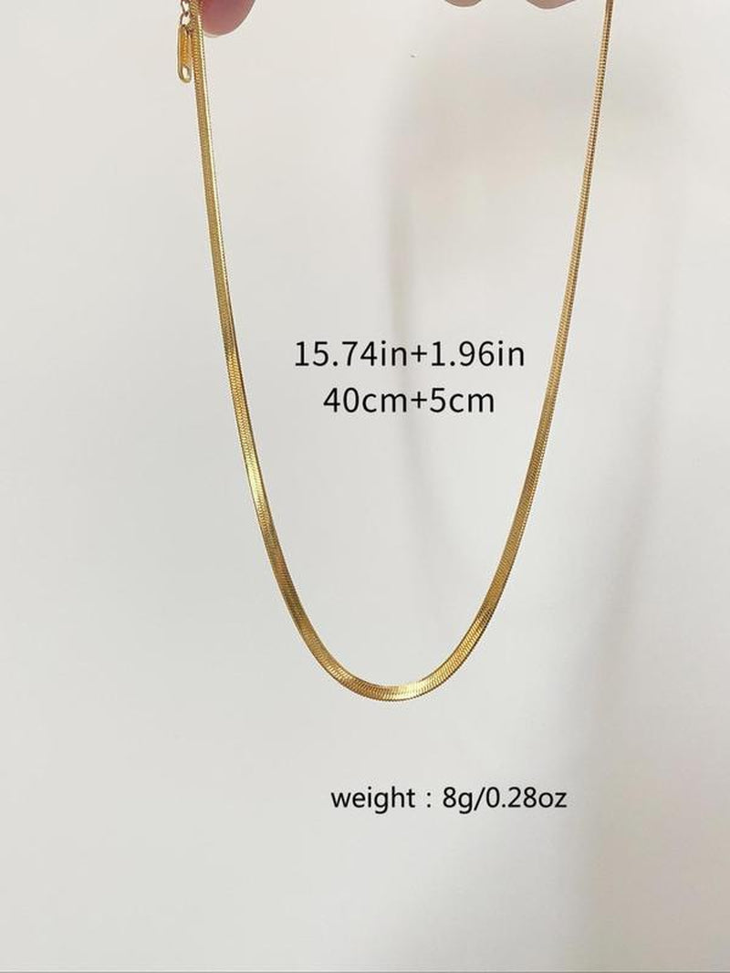 Temperament Simple Gold Necklace, Stainless Steel Jewelry for Party, Daily Clothing Decor, Trendy All-Match & Exquisite Jewelry for Birthday Gift