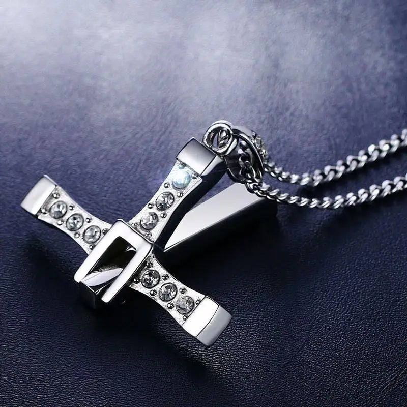 316L Stainless Steel Cross Necklace Pendant the Fast and the Furious 8 Top Quality for Good Taste Male Gift