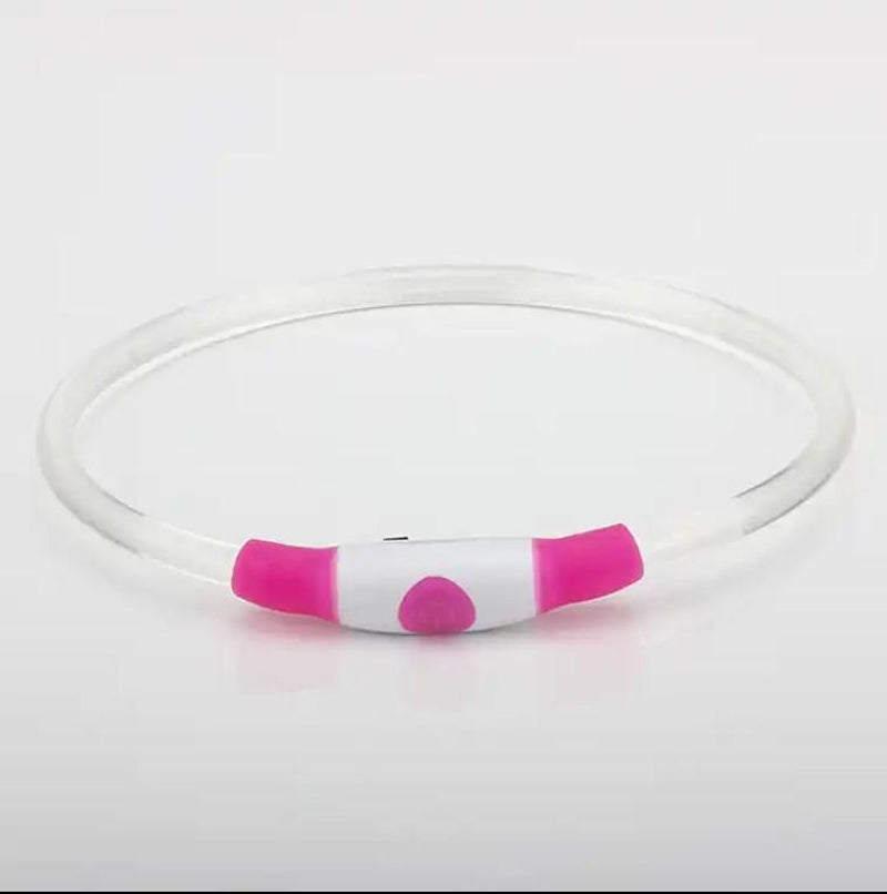 Paw-Fect Supplies Rechargeable LED Collar, Glowing Pet Collar for Night Safety, and Fashion for Small Medium Large Dogs (Pink)