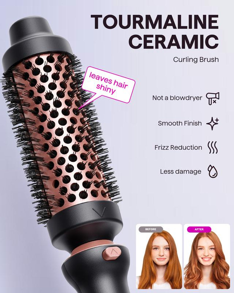 Wavytalk Multi-Curl 5-In-1 Ceramic Curling Wand Set, Fast Heat up Curling Wand from 1/2 to 1 1/4 Inch and a Thermal Brush, Dual Voltage Curling Iron